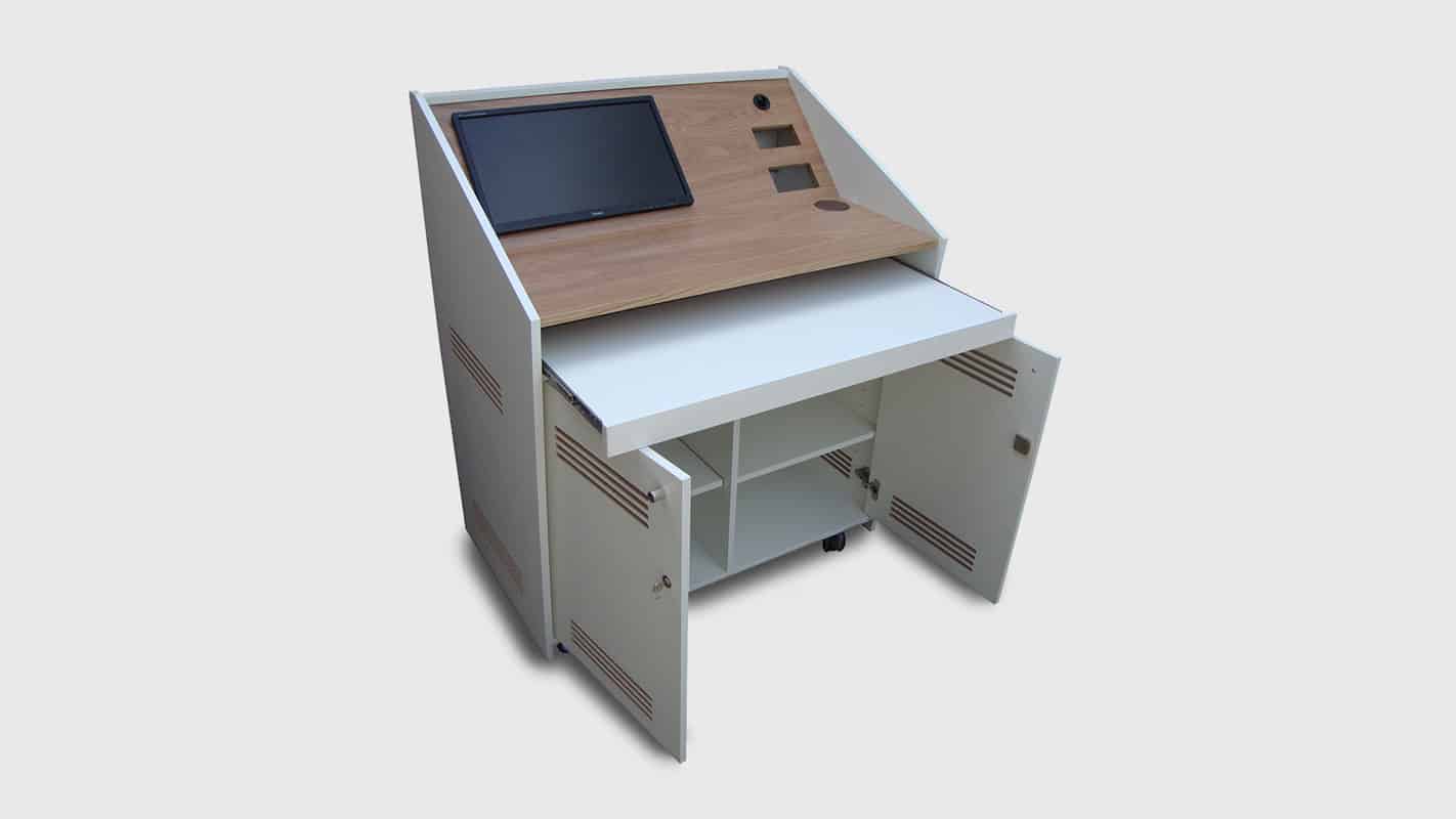 large audio visual lectern for lecture theatre.