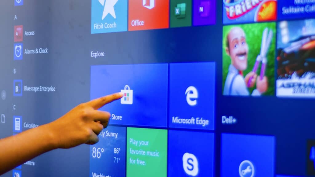 Interactive touch display in classroom environment