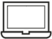Black modern laptop icon on transparent background.
